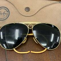 1000円スタート【中古品】Ray-Ban 偏光グラス ティアドロップ ゴールド色 レイバン サングラス_画像8