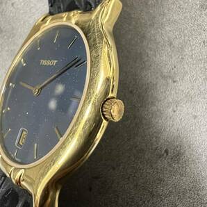 1000円スタート【中古】tissot ティソ quartz クオーツ 腕時計 ゴールド文字盤 ブラック の画像10