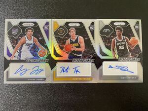 2023-24 Panini NBA Prizm sidy cissoko hunter Tyson corey jones Silver Prizm Rookie Auto 直筆サイン パラレル3枚セット　NBAカード