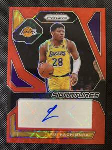 88枚限定　2023-24 Panini prizm choice red 八村塁　直筆サインカード　HACHIMURA rui Autograph レイカーズユニフォーム　大活躍！