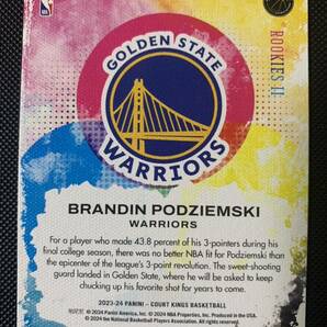 2023-24 Court Kings PANINI Brandin Podziemski RC rookie II Warriors カリーの後輩  大活躍！の画像2