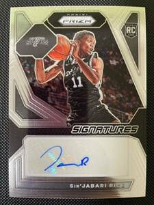 2023-24 Panini prizm rookie signatures sir‘JABARI rice RC 直筆 サインカード　NBAカード　大活躍！スパーズ