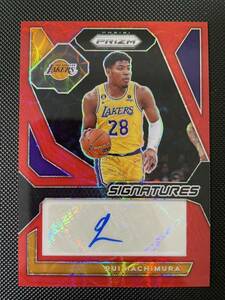 88枚限定　2023-24 Panini prizm choice red 八村塁　直筆サインカード　HACHIMURA rui Autograph レイカーズユニフォーム　大活躍！