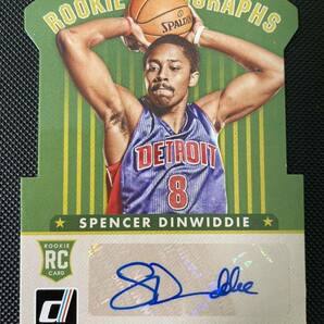 49枚限定 2014-15 Panini donruss rookie autographs Spencer dinwiddie RC 直筆サインカード ルーキーオート NBAカードの画像1