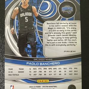 2022-23 panini spectra paolo banchero hyper prizm RC パラレルルーキーカード NBAカード バンケロ プレーオフ！ 大活躍！の画像2