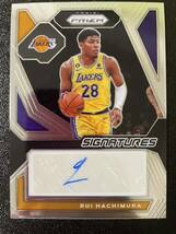 1円スタート！2023-24 Panini prizm 八村塁　直筆サインカード　HACHIMURA rui Autograph レイカーズユニフォーム　大活躍！②_画像1