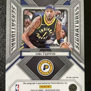 2023-24 Panini prizm sensational signatures obi toppin 直筆 サインカード シルバーパラレル NBAカード 大活躍！の画像2