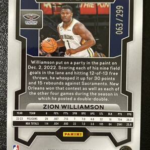 299枚限定 Panini 2023-24 Prizm red Zion Williamson パラレルカード ザイオン 大活躍！プレーオフ！の画像2