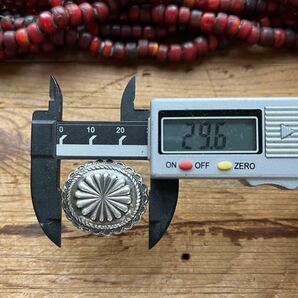 Silver925製29.5mm楕円コンチョ ループ式 フラワーconchoアポロ 革財布 レザークラフト シルバー製 ボタンgoro''s ウォレット インディアンの画像3