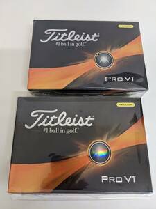 最新モデル　2ダース V1 Y　2023　タイトリスト TITLEIST ゴルフボール Pro V1 日本正規品　イエロー　(1,2,3,4)