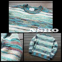 3349【M】国内未発売 BETM 完売 デザイナーズ WOOL混 高級 民族ネイティブ 春秋冬 ニット セーター 軽量_画像2