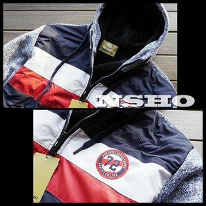 3332【2XL】新品*EU発 RIO 春秋冬 裏ボア 配色 暖かい ブルゾン パーカージャケットの画像3