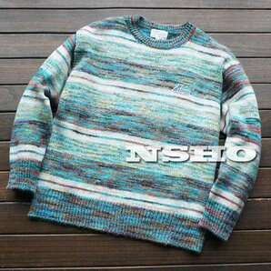 3349【2XL】国内未発売 BETM 完売 デザイナーズ WOOL混 高級 民族ネイティブ 春秋冬 ニット セーター 軽量の画像1