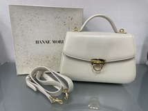 本物保証！ハナエモリ/HANAE MORI　レザー　ハンドバッグ　ショルダーストラップ　2way_画像1