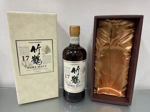 １円〜♪【古酒未開栓】 ウイスキー ニッカ NIKKA 竹鶴 17年 700ml 43％ ピュアモルト 箱付 