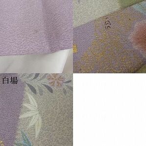 平和屋-こころ店■訪問着 絞り 草花文 金彩 着丈159cm 裄丈66cm 正絹 逸品 AAAD0621Bnpの画像10