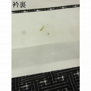 平和屋-こころ店■上質な紬 単衣 秋名バラ柄 黒地 正絹 逸品 AAAD2779Ackの画像8