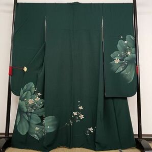 平和屋-こころ店■豪華振袖 枝花文 暈し染め 金彩 正絹 逸品 AAAC9272Bnpの画像1