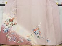 平和屋-こころ店■訪問着　枝花文　暈し染　金彩　正絹　逸品　AAAC4855Bwt_画像3