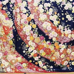 平和屋-こころ店■豪華振袖 刺繍 草花文 手鞠 暈し染め 金彩 正絹 逸品 AAAD0096Bzgの画像3