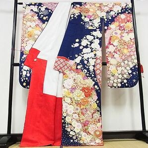 平和屋-こころ店■豪華振袖 刺繍 草花文 手鞠 暈し染め 金彩 正絹 逸品 AAAD0096Bzgの画像2