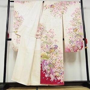 平和屋-こころ店■豪華振袖 駒刺繍 舞桜 手鞠 暈し染め 金彩 正絹 逸品 AAAD0095Bzgの画像2