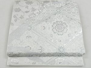 平和屋2■六通柄袋帯　道長正倉院花文　九百錦　プラチナ二重箔　逸品　DAAA0417ea