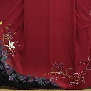 平和屋-こころ店■豪華振袖 駒刺繍 草花文 暈し染め 金彩 さが美扱い 正絹 逸品 AAAD6414Bphの画像3