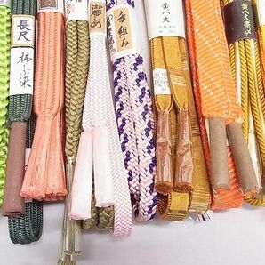 平和屋2■和装小物 帯締め10本 全て未使用 平組・丸組 本場黄八丈 豊縄流 柿渋染 金糸 長尺あり 逸品 未使用 DAAB6379zzzの画像4