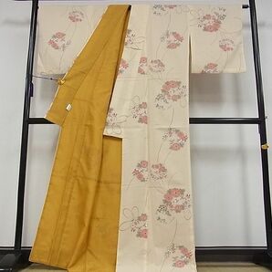 平和屋川間店■小紋 花束文 洗える着物 着丈164.5cm 裄丈66cm B-wt6976の画像3