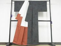 平和屋川間店■本場大島紬　七宝花文　着丈158cm　裄丈62.5cm　正絹　逸品　未使用　B-zg3017_画像3