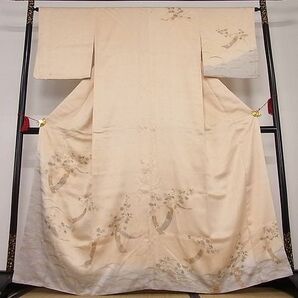 平和屋川間店■訪問着 駒刺繍 短冊花文 暈し染め 金彩 着丈161cm 裄丈63.5cm 正絹 逸品 A-dp3404の画像1