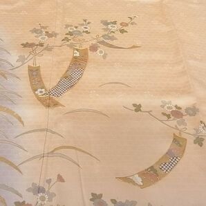 平和屋川間店■訪問着 駒刺繍 短冊花文 暈し染め 金彩 着丈161cm 裄丈63.5cm 正絹 逸品 A-dp3404の画像4