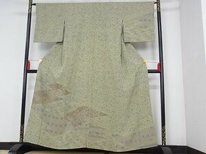 平和屋川間店■訪問着　型染め　吉祥文　三越扱い　着丈153.5cm　裄丈64cm　正絹　逸品　A-cs5372