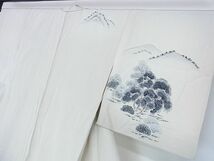 平和屋2■訪問着　単衣　風景花文　手描き　逸品　DAAB2370az_画像3