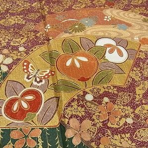 平和屋2■豪華振袖 駒刺繍 地紙舞蝶吉祥花文 暈し染め 金彩 逸品 DAAB7545psの画像6