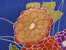 平和屋川間店■訪問着　駒刺繍　草花冊子文　金糸　着丈150.5cm　裄丈62cm　正絹　逸品　A-ex3959_画像7