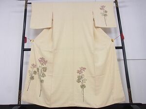 平和屋川間店■訪問着　ろうけつ染め　枝花文　着丈157.5cm　裄丈61.5cm　正絹　逸品 A-ja2506