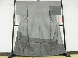 平和屋-こころ店■上質な紬　訪問着　めがね織　吉野織り　正絹　逸品　AAAC9997Bzg