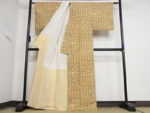 平和屋川間店■上質な紬　七宝花文　宝尽くし　着丈164cm　裄丈64cm　正絹　逸品　B-ag2419_画像3