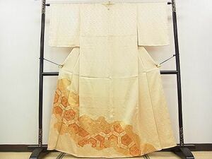 平和屋川間店■豪華色留袖　駒刺繍　道長青海波花文　金彩　逸品　cf4234