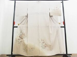 平和屋川間店■訪問着　単衣　秋草風景文　暈し染め　逸品　n-yc3822