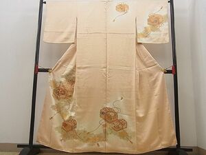 平和屋川間店■訪問着　駒刺繍　雲取り文箱草花文　暈し染め　金彩　やまと誂製　逸品　n-by3992