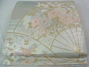 平和屋2■六通柄袋帯　扇花文　純金二重箔　逸品　DAAB0273ud