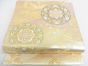 平和屋2■六通柄袋帯　華文様　金糸　三越扱い　逸品　DAAB3442op