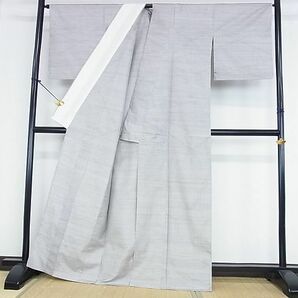 平和屋2■本場大島紬 単衣 変わり縞 逸品 DAAB2468azの画像3