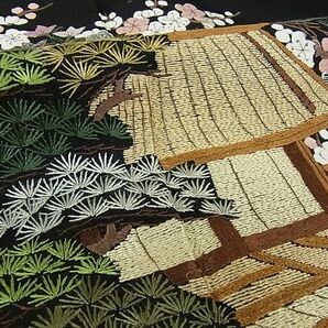 平和屋2■豪華黒留袖 総刺繍 松竹梅 風景花文 金糸 逸品 DAAB7560psの画像7