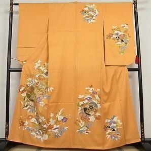 平和屋-こころ店小振袖 二尺袖 駒刺繍 鏡裏花文 金彩 正絹 逸品 AAAB8405Abrの画像1