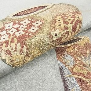 平和屋-こころ店■付下げ 総刺繍 中国三大刺繍 相良刺繍 花陶器文 金彩 正絹 逸品 AAAC8447Acsの画像7