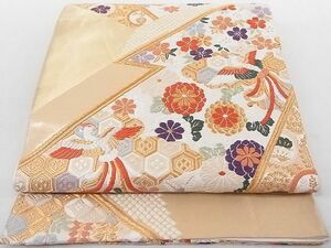 平和屋-こころ店■六通柄袋帯　唐織　鳳凰吉祥花文　金銀糸　正絹　逸品　AAAC8183Agk